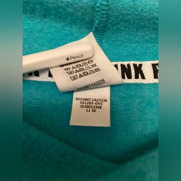 ❌SOLD❌ VICTORIA’S SECRET VS PINK COWL NECK PULLOVER SWEATSHIRT MINT TEAL BLACK M - Picture 4 of 5